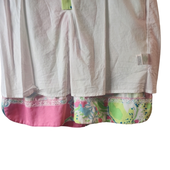 Lilly Pulitzer Delia Shift Dress Hottie Pink Lemonade Sz 4 Crochet Detail Cotton - Picture 7 of 8